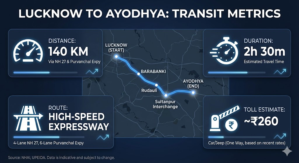 Lucknow to Ayodhya Transit Metrics